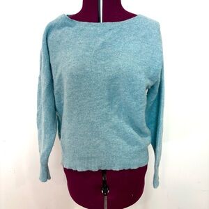 360 Cashmere Sky Blue Crew Neck Dolman Sweater sz XS